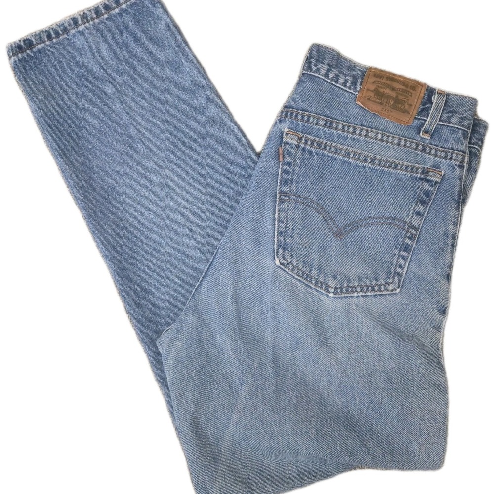 Vintage Levi's 540 Relaxed Fit Jeans Mens 38x32 Made USA Brown Tab Blue Denim